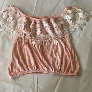 NEXT TO NEW LIGHT ORANGE CROP TOP ELASTIC NECK